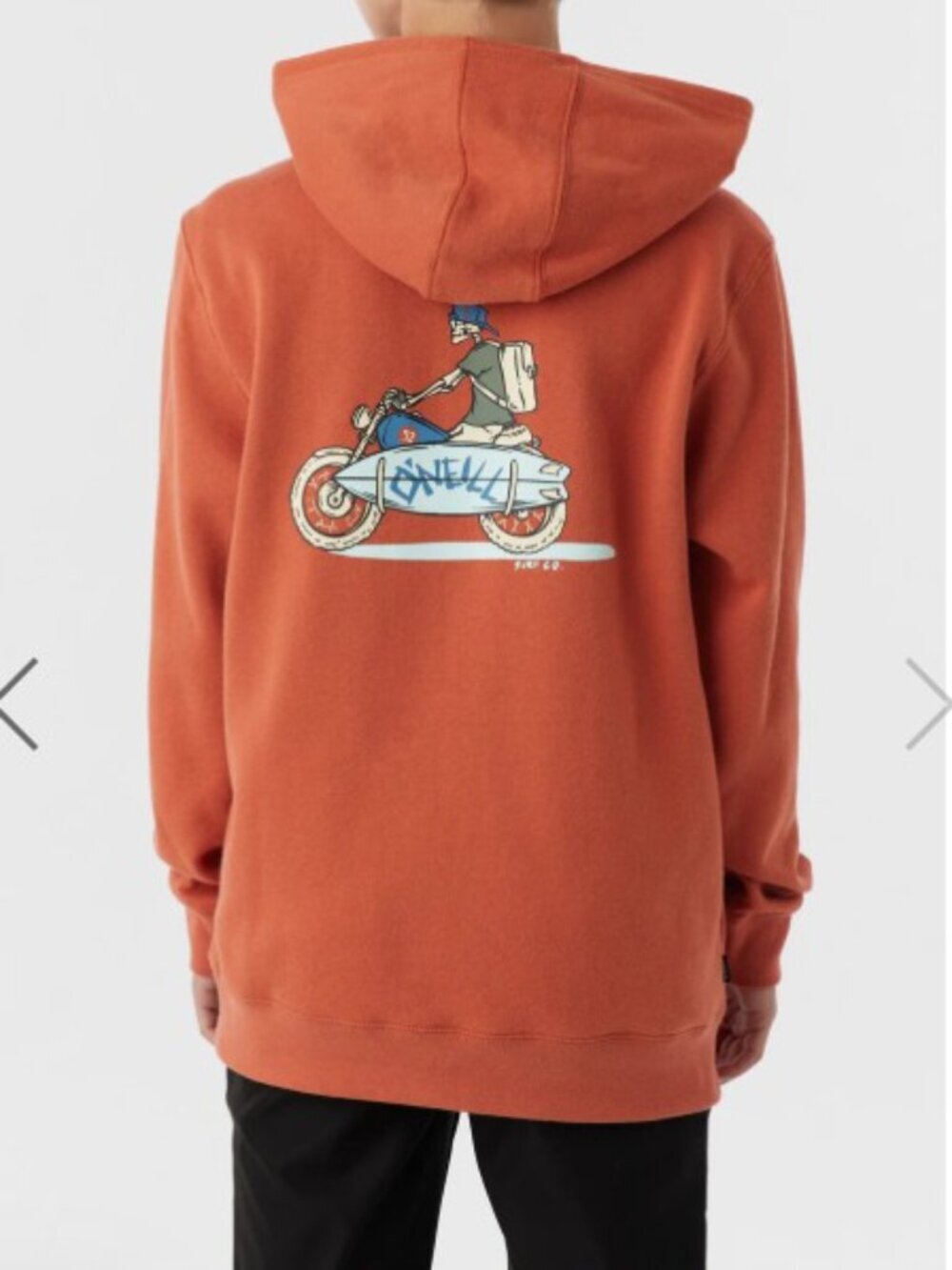 O'Neill Fifty Two Surf Graphic Back Hoodie in Dusty Rose. Size 14/ XL